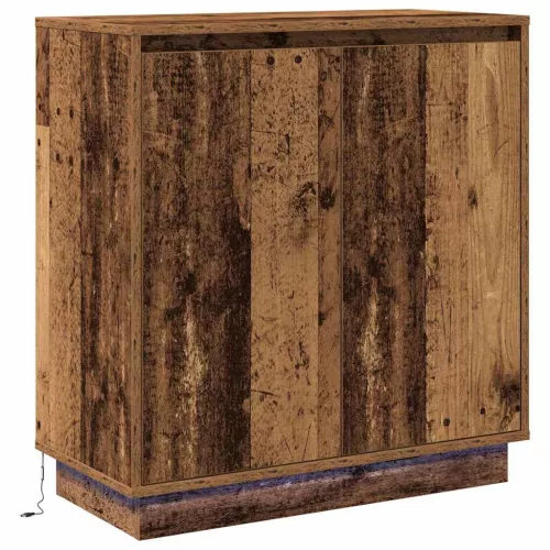 Komód LED -es lámpákkal Öreg fa 71 x 34.5 x 75 cm Faanyag