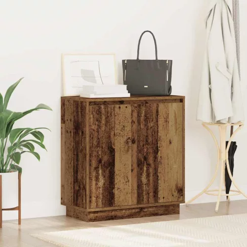 Komód LED -es lámpákkal Öreg fa 71 x 34.5 x 75 cm Faanyag