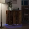 Komód LED -es lámpákkal Öreg fa 71 x 34.5 x 75 cm Faanyag