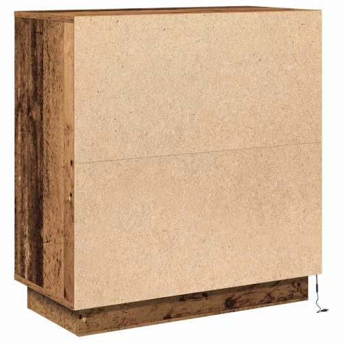 Komód LED -es lámpákkal Öreg fa 71 x 34.5 x 75 cm Faanyag