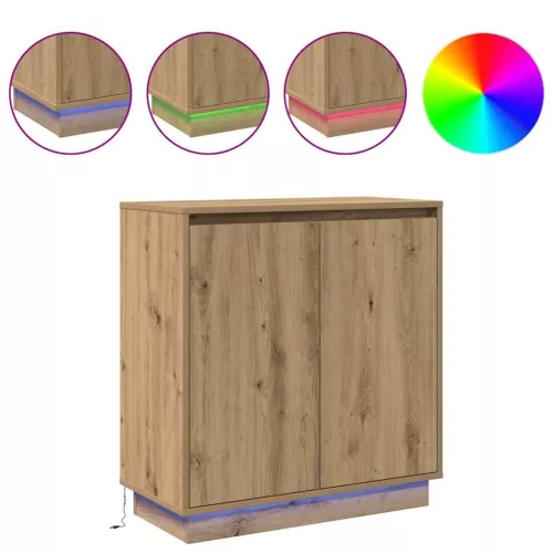 Komód LED -es lámpákkal Artisan tölgy 71 x 34.5 x 75 cm Faanyag
