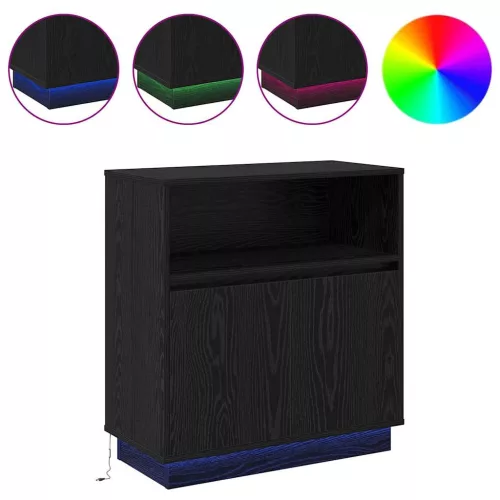 LED-es Bútor Musta tammi 71 x 34.5 x 75 cm Faanyag