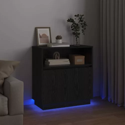 LED-es Bútor Musta tammi 71 x 34.5 x 75 cm Faanyag