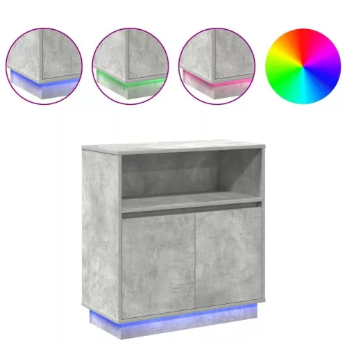 LED-es Bútor Beton szürke 71 x 34.5 x 75 cm Faanyag