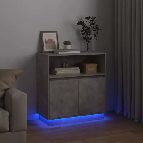 LED-es Bútor Beton szürke 71 x 34.5 x 75 cm Faanyag