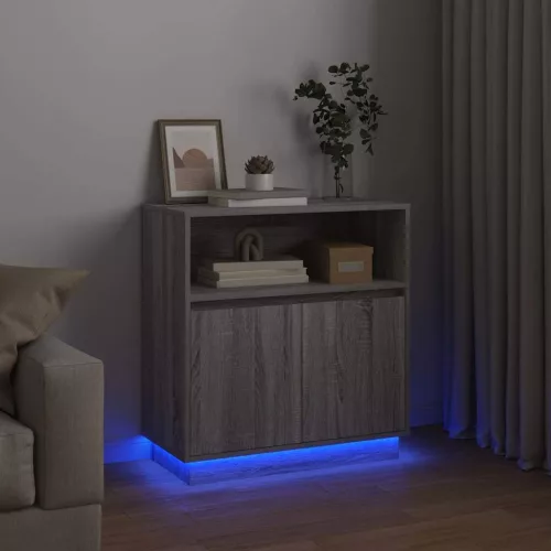 LED-es Bútor Szürke sonoma 71 x 34.5 x 75 cm Faanyag
