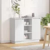 Oldalszekrény LED -es lámpákkal Fehér 90 x 32 x 75 cm Faanyag