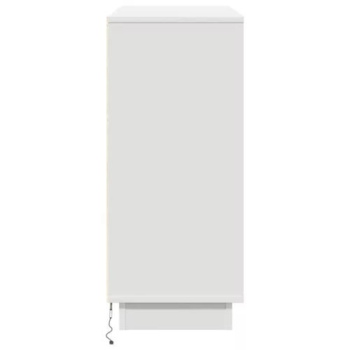 Oldalszekrény LED -es lámpákkal Fehér 90 x 32 x 75 cm Faanyag