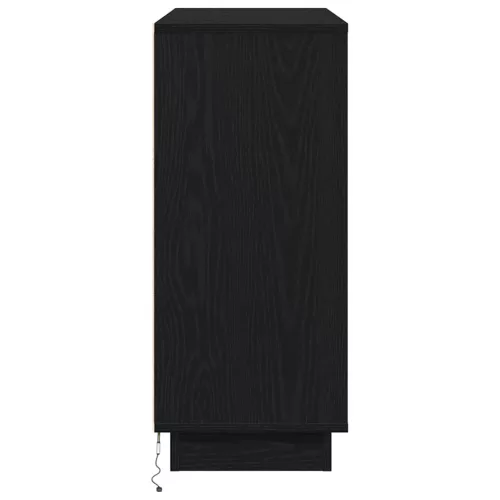 Oldalszekrény polcokkal Fekete tölgy 90 x 32 x 75 cm Faanyag