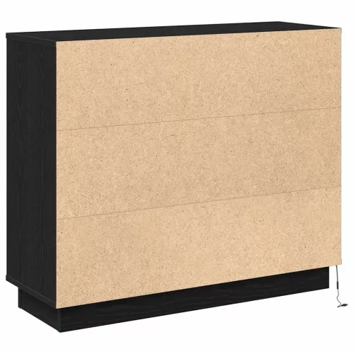 Oldalszekrény polcokkal Fekete tölgy 90 x 32 x 75 cm Faanyag