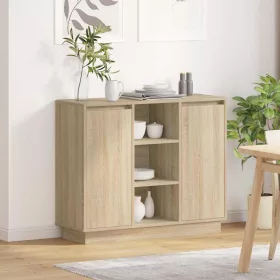   Oldalszekrény polcokkal Sonoma tölgy 90 x 32 x 75 cm Faanyag