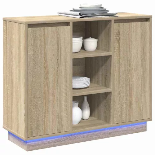 Oldalszekrény polcokkal Sonoma tölgy 90 x 32 x 75 cm Faanyag