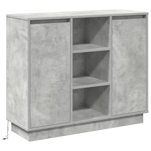 Oldalszekrény polcokkal Beton Szürke 90 x 32 x 75 cm Faanyag