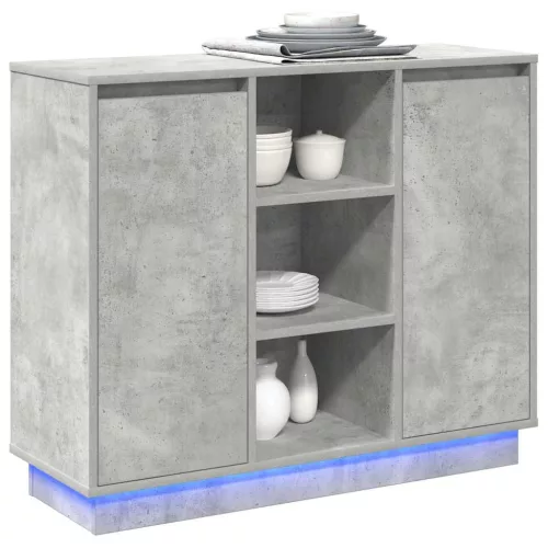 Oldalszekrény polcokkal Beton Szürke 90 x 32 x 75 cm Faanyag