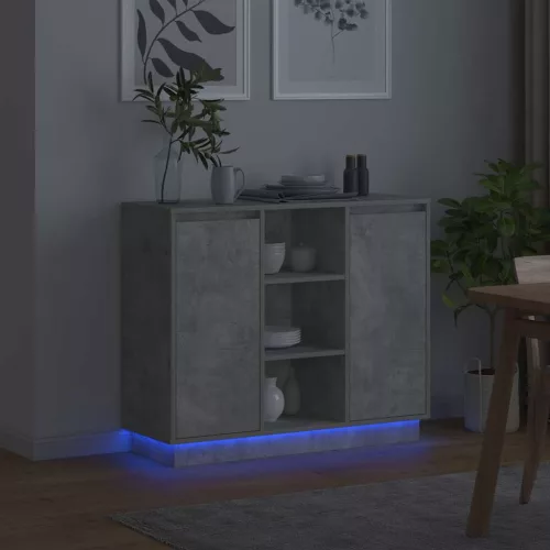 Oldalszekrény polcokkal Beton Szürke 90 x 32 x 75 cm Faanyag