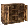 Oldalszekrény polcokkal Füstölt tölgy 90 x 32 x 75 cm Faanyag