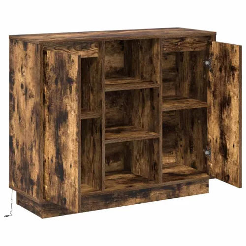 Oldalszekrény polcokkal Füstölt tölgy 90 x 32 x 75 cm Faanyag