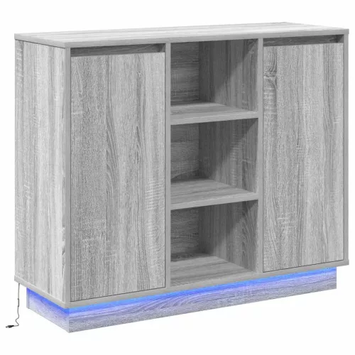 Oldalszekrény polcokkal Szürke Sonoma 90 x 32 x 75 cm Faanyag