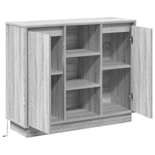Oldalszekrény polcokkal Szürke Sonoma 90 x 32 x 75 cm Faanyag