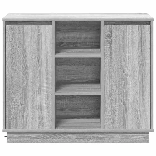 Oldalszekrény polcokkal Szürke Sonoma 90 x 32 x 75 cm Faanyag