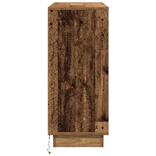 Oldalszekrény LED -es lámpákkal Öreg fa 90 x 32 x 75 cm Faanyag