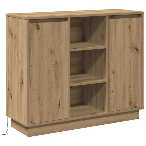 Oldalszekrény polcokkal Artisan tölgy 90 x 32 x 75 cm Faanyag