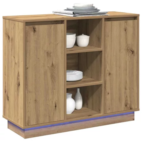 Oldalszekrény polcokkal Artisan tölgy 90 x 32 x 75 cm Faanyag