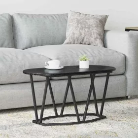   Dohányzóasztal Fekete tölgy 80 x 40 x 40,5 cm Mérnöki fa és fém