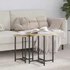 Kisasztal készlet 2 pcs Sonoma tölgy és Fekete 50 x 50 x 50 cm