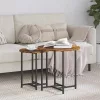 Kisasztal készlet 2 pcs Füstölt tölgy és Fekete 50 x 50 x 50 cm