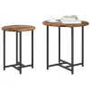 Kisasztal készlet 2 pcs Füstölt tölgy és Fekete 50 x 50 x 50 cm