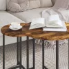 Kisasztal készlet 2 pcs Füstölt tölgy és Fekete 50 x 50 x 50 cm