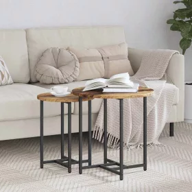 Kisasztal készlet 2 pcs Régi fa és fekete 50 x 50 x 50 cm