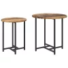 Kisasztal készlet 2 pcs Régi fa és fekete 50 x 50 x 50 cm