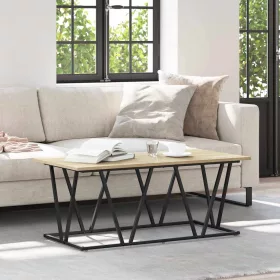   Dohányzóasztal sonoma tölgy 100 x 50 x 40 cm Mérnöki fa és fém