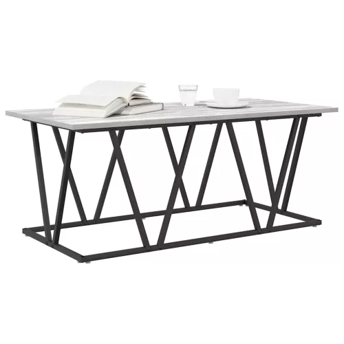 Dohányzóasztal Szürke sonoma 100 x 50 x 40 cm Mérnöki fa és fém