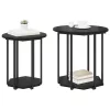 Kisasztal készlet polcokkal 2 pcs Musta tammi 50 x 50 x 50.5 cm