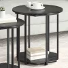 Kisasztal készlet polcokkal 2 pcs Musta tammi 50 x 50 x 50.5 cm