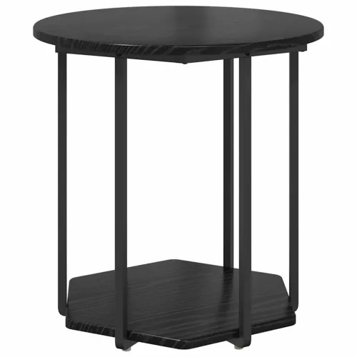 Kisasztal készlet polcokkal 2 pcs Musta tammi 50 x 50 x 50.5 cm