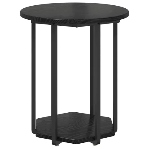 Kisasztal készlet polcokkal 2 pcs Musta tammi 50 x 50 x 50.5 cm
