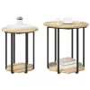 Kisasztal készlet polcokkal 2 pcs Sonoma tölgy és Fekete