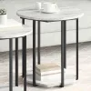 Kisasztal készlet polcokkal 2 pcs Szürke sonoma és Fekete