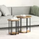 Kisasztal készlet 2 pcs Régi fa és fekete 50 x 50 x 50.5 cm