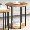 Kisasztal készlet 2 pcs Régi fa és fekete 50 x 50 x 50.5 cm