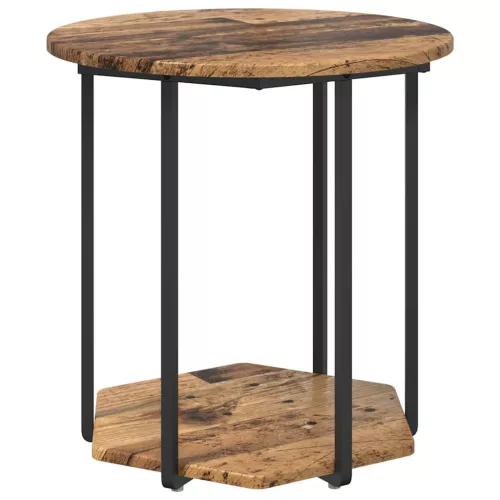 Kisasztal készlet 2 pcs Régi fa és fekete 50 x 50 x 50.5 cm