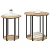 Kisasztal készlet polcokkal 2 pcs Artisan tölgy és fekete