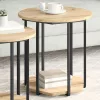 Kisasztal készlet polcokkal 2 pcs Artisan tölgy és fekete