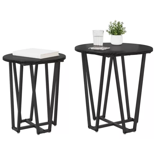 Kisasztal készlet 2 pcs Musta tammi 50 x 50 x 50.5 cm