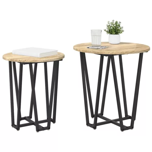 Kisasztal készlet 2 pcs Sonoma tölgy és Fekete