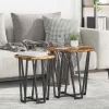 Kisasztal készlet 2 pcs Füstölt tölgy és Fekete